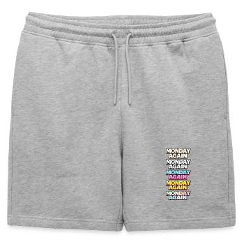 Monday Again Typographie couleur - Short de survêtement homme premium - gris chiné - Devant - AI Model Male 178 light (178cm)