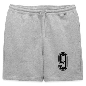9 Symbole numérique - Short de survêtement homme premium - gris chiné - Devant - AI Model Male 178 light (178cm)