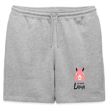 Pas de drame Lama - Short de survêtement homme premium - gris chiné - Devant - AI Model Male 178 light (178cm)