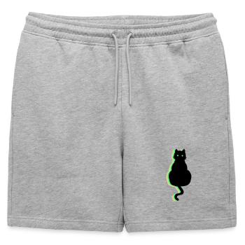 Neon Cat - Mens' Premium Organic Sweatshorts - heather grey - Front - AI Model Male 178 light (178cm)