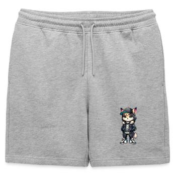 Look urbain Huboutz - Short de survêtement homme premium - gris chiné - Devant - AI Model Male 178 light (178cm)