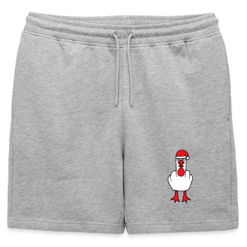 Mouette Doigt d’Honneur Baise Vous Noël En Colère - Short de survêtement homme premium - gris chiné - Devant - AI Model Male 178 light (178cm)