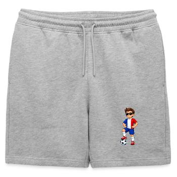 Soccer Boy France Fan Drapeau français - Short de survêtement homme premium - gris chiné - Devant - AI Model Male 178 light (178cm)