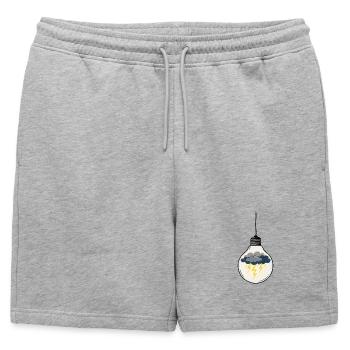 Idée Orageuse dans Ampoule - Short de survêtement homme premium - gris chiné - Devant - AI Model Male 178 light (178cm)
