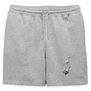 Dés de jeu de rôle noirs et blancs – Dés tombants - Short de survêtement homme premium - gris chiné - Devant - AI Model Male 178 light (178cm)