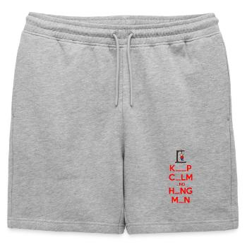 Garder son calme et son bourreau - Short de survêtement homme premium - gris chiné - Devant - AI Model Male 178 light (178cm)