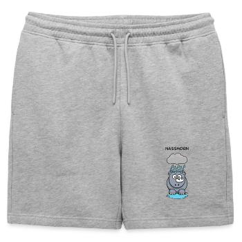 Hippopotame de pluie sous les nuages - Short de survêtement homme premium - gris chiné - Devant - AI Model Male 178 light (178cm)
