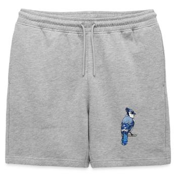 Blue jay - Mens' Premium Organic Sweatshorts - heather grey - Front - AI Model Male 178 light (178cm)