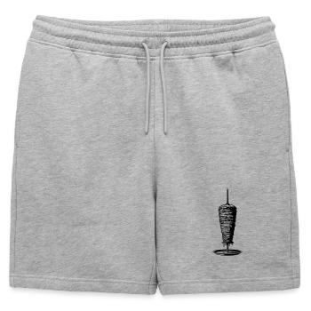 Broche kebab - Short de survêtement homme premium - gris chiné - Devant - AI Model Male 178 light (178cm)