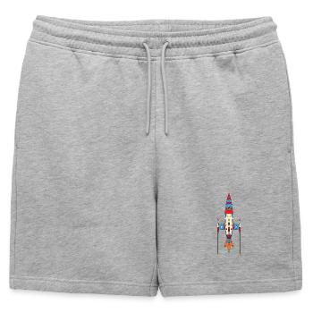Fusée super rapide - Short de survêtement homme premium - gris chiné - Devant - AI Model Male 178 light (178cm)