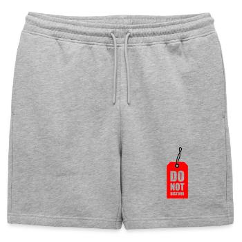 Do not disturb | Hangtag | Etikett | nicht stören - Mens' Premium Organic Sweatshorts - heather grey - Front - AI Model Male 178 light (178cm)