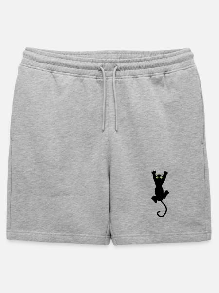 Cat fun - Short de survêtement homme premium - gris chiné