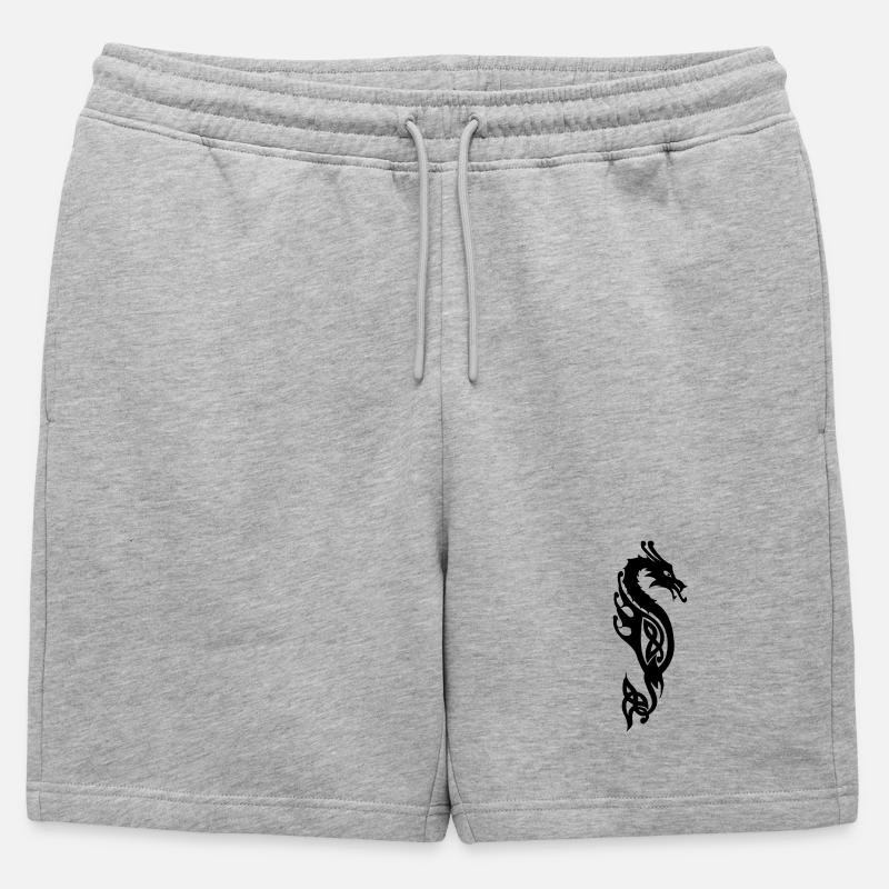 Monströse Seeschlange oder Drachenvektor - Männer Premium Organic Sweatshorts - Grau meliert