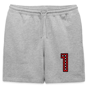 1. 1 year. 1st ANNIVERSARY. 1 YEAR ANNIVERSARY - Mens' Premium Organic Sweatshorts - heather grey - Front - AI Model Male 178 light (178cm)