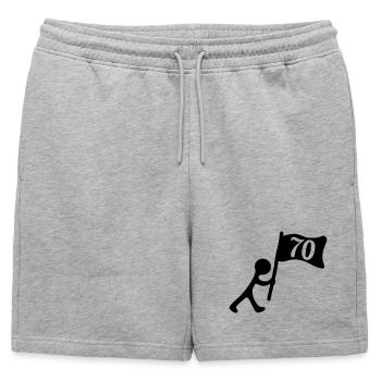 70 years birthday - Mens' Premium Organic Sweatshorts - heather grey - Front - AI Model Male 178 light (178cm)