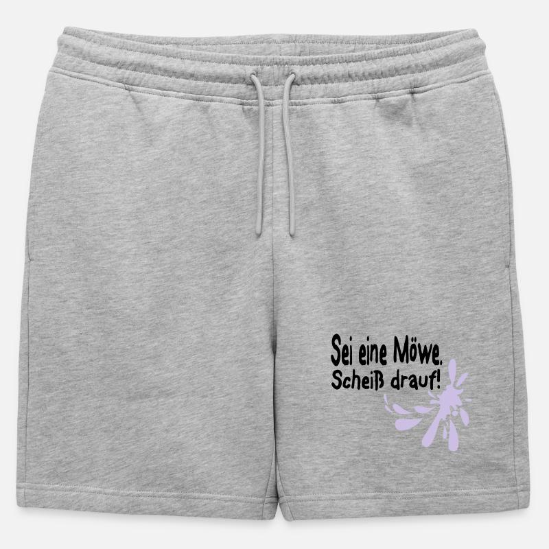 Möwen Scheiß drauf--3 - Männer Premium Organic Sweatshorts - Grau meliert