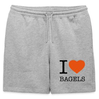 J’AIME LES BAGELS Bagel - Short de survêtement homme premium - gris chiné - Devant - AI Model Male 178 light (178cm)