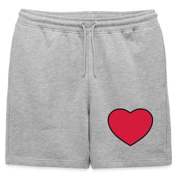 Cœur - Short de survêtement homme premium - gris chiné - Devant - AI Model Male 178 light (178cm)