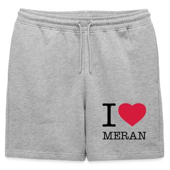 I LOVE MERAN - Short de survêtement homme premium - gris chiné - Devant - AI Model Male 178 light (178cm)