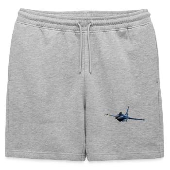 Jet F-16 Fighting Falcon - Short de survêtement homme premium - gris chiné - Devant - AI Model Male 178 light (178cm)