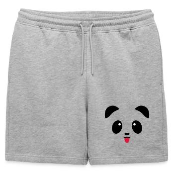 Langue de visage de panda - Short de survêtement homme premium - gris chiné - Devant - AI Model Male 178 light (178cm)