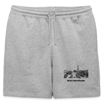 Rostock Warnemünde - Short de survêtement homme premium - gris chiné - Devant - AI Model Male 178 light (178cm)
