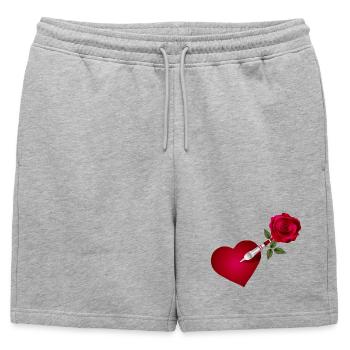 Flèche fléchette avec rose et cœur comme cible - Short de survêtement homme premium - gris chiné - Devant - AI Model Male 178 light (178cm)