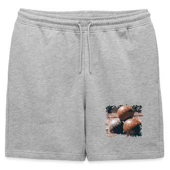 Bosseln 3 Bossel Balls | Boßeln - Mens' Premium Organic Sweatshorts - heather grey - Front - AI Model Male 178 light (178cm)