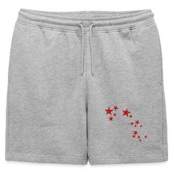 NEW Stars, Stars, And More Stars! (Red) - Mens' Premium Organic Sweatshorts - heather grey - Front - AI Model Male 178 light (178cm)
