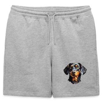 Conception de polygones teckels - Short de survêtement homme premium - gris chiné - Devant - AI Model Male 178 light (178cm)