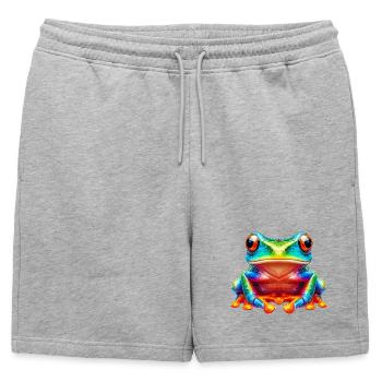 Grenouille - Short de survêtement homme premium - gris chiné - Devant - AI Model Male 178 light (178cm)