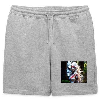 Whigt Wolf et Mytologie Girl - Short de survêtement homme premium - gris chiné - Devant - AI Model Male 178 light (178cm)