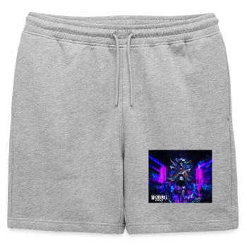 graffiti punk anime - Short de survêtement homme premium - gris chiné - Devant - AI Model Male 178 light (178cm)