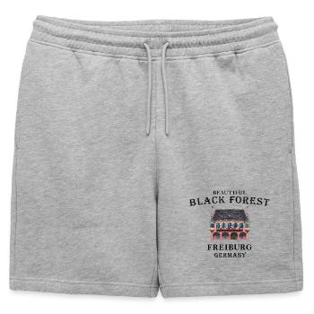 Fribourg-en-Brisgau, Forêt-Noire, Allemagne - Short de survêtement homme premium - gris chiné - Devant - AI Model Male 178 light (178cm)