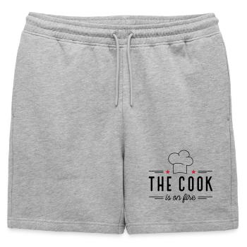 Dictons amusants pour les chefs - Short de survêtement homme premium - gris chiné - Devant - AI Model Male 178 light (178cm)