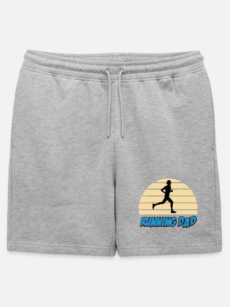 Running dad - Short de survêtement homme premium - gris chiné