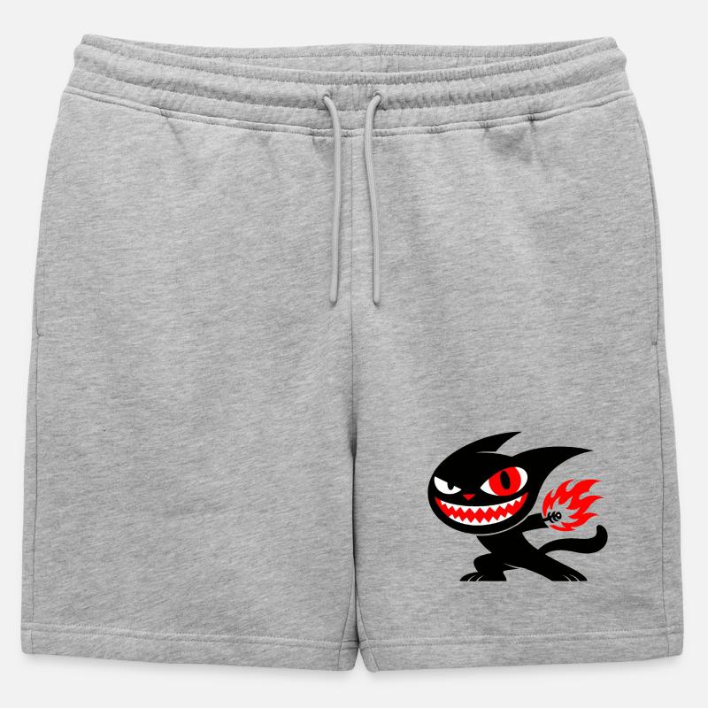 Creature on fire - Männer Premium Organic Sweatshorts - Grau meliert