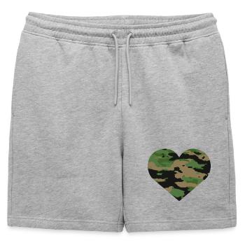 Conception de cœur camouflage - Short de survêtement homme premium - gris chiné - Devant - AI Model Male 178 light (178cm)