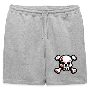 crâne squelette os symbole - Short de survêtement homme premium - gris chiné - Devant - AI Model Male 178 light (178cm)