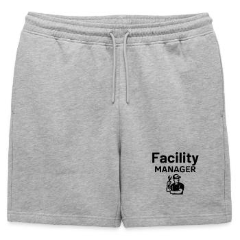 Gestionnaire d’installations - Short de survêtement homme premium - gris chiné - Devant - AI Model Male 178 light (178cm)