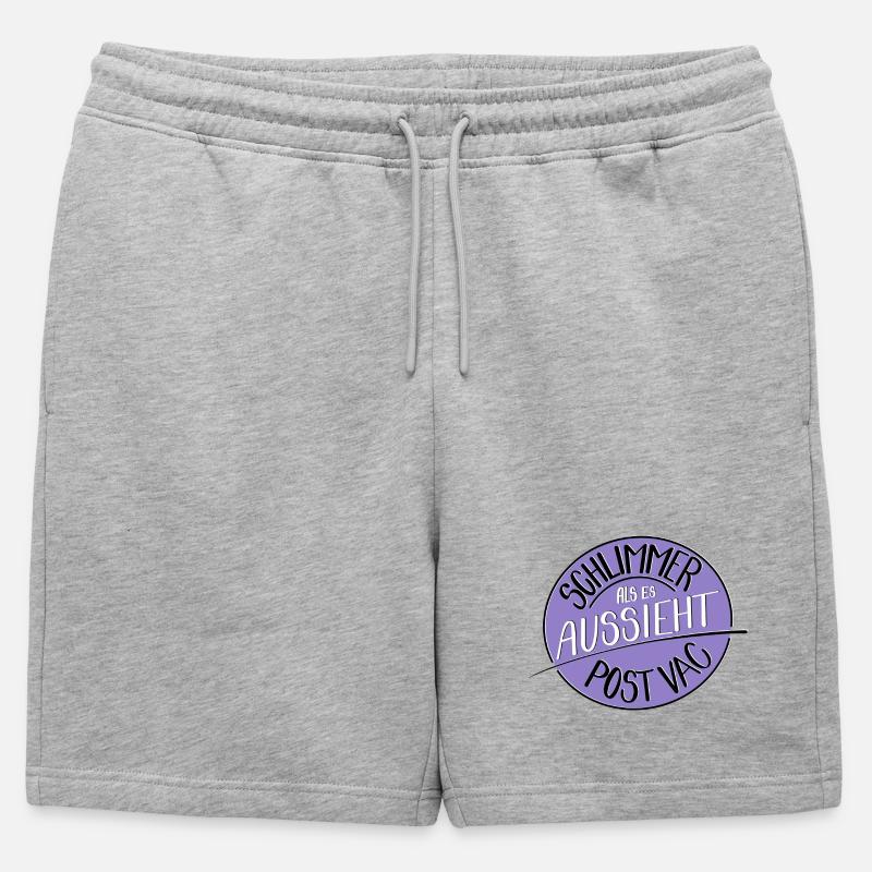 Schlimmer als es aussieht, Post Vac - Männer Premium Organic Sweatshorts - Grau meliert