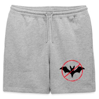 No Bats Sign Banned Halloween Funny - Mens' Premium Organic Sweatshorts - heather grey - Front - AI Model Male 178 light (178cm)