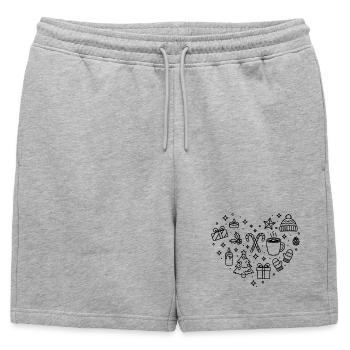 Christmas Heart X-Mas Heart Shape Christmas Time - Mens' Premium Organic Sweatshorts - heather grey - Front - AI Model Male 178 light (178cm)