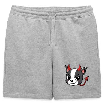 Boston - Devil - Short de survêtement homme premium - gris chiné - Devant - AI Model Male 178 light (178cm)