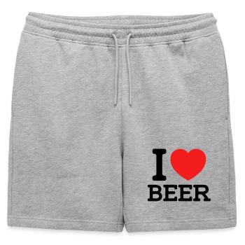 J’adore la bière (les couleurs peuvent être changées) - Short de survêtement homme premium - gris chiné - Devant - AI Model Male 178 light (178cm)