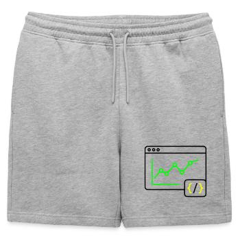Vecteur de navigation de codage de graphiques d’analyse web - Short de survêtement homme premium - gris chiné - Devant - AI Model Male 178 light (178cm)
