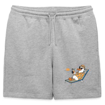 Sunny Beach Penguin Hawaii - Short de survêtement homme premium - gris chiné - Devant - AI Model Male 178 light (178cm)