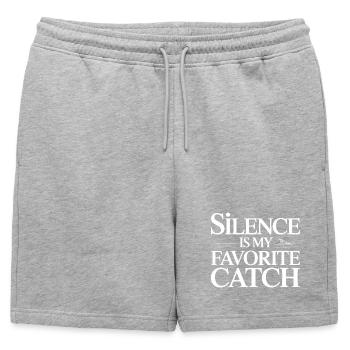 Le silence est ma phrase préférée - Short de survêtement homme premium - gris chiné - Devant - AI Model Male 178 light (178cm)