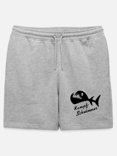 Kampfswimmer Fisch 2 - Männer Premium Organic Sweatshorts - Grau meliert