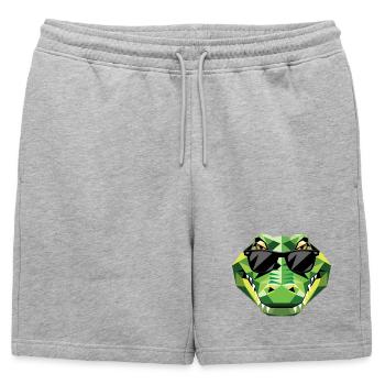 Crocodile Alligator Reptile Crocodile Adore les Crocodiles - Short de survêtement homme premium - gris chiné - Devant - AI Model Male 178 light (178cm)